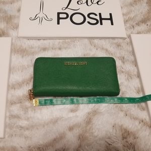 Michael Kors green full size wallet